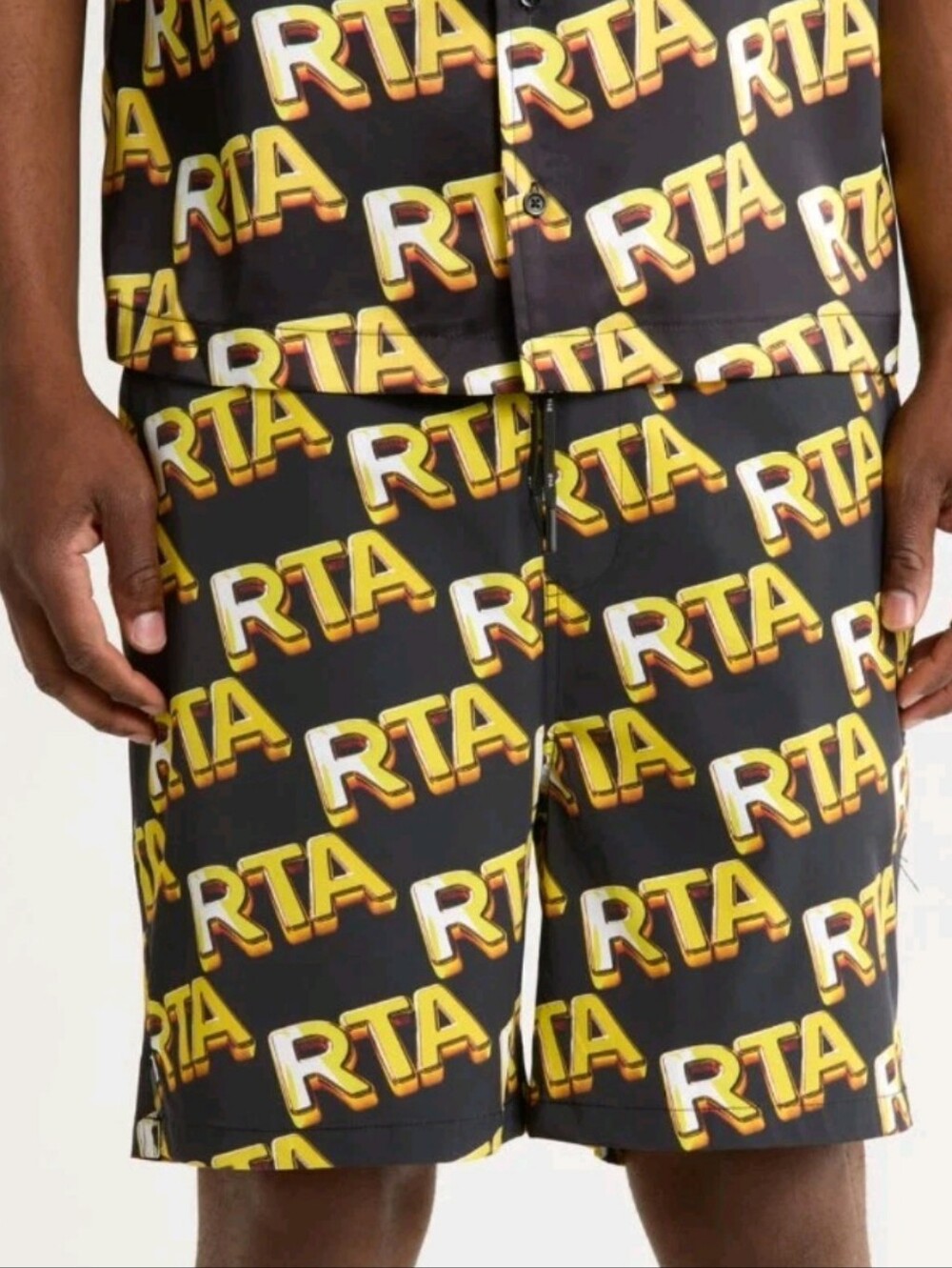 RtA Size XS Black & Yellow Matt Shorts Msrp $120